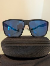 Costa Del Mar Rincon polarized sunglasses matte black frame/blue mirror lenses.