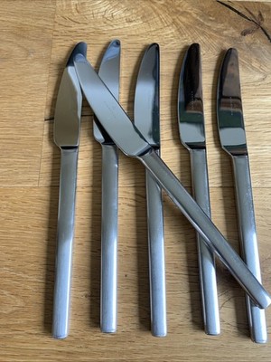 Auerhahn Pulse Edelstahl Besteck 6 Tafelmesser Menümesser 23,7 cm Teilmattiert 