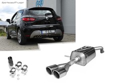 FOX Edelstahl Sportauspuff Renault Clio 4 GT-Line 2x76mm eingerollt