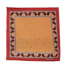 Paisley Print Design Bandana Tan Orange