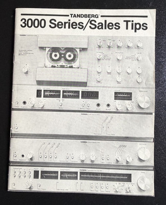 TANDBERG VINTAGE PROMO BOOKLET 3000 SERIES/SALES TIPS 39 PAGE **RARE**