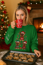 Custom Yorkie Christmas Sweatshirt, Holiday Gift, Crewneck, Custom Dogs names