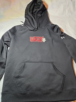 #ad Wisconsin Badgers Under Armour Women#x27;s Hooded Sweatshirt Size Small Black $15.00