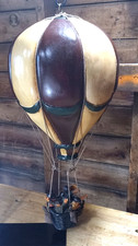 Hot Air Balloon Brown & Tan Striped Allan Agohob Hanging Vintage Home Decor