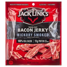 Jack Link'S Bacon Jerky, Hickory Smoked, 2.5 Oz. Bag-Flavorful Ready to Eat Meat
