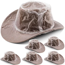 6 Pack Plastic Cowboy Hat Cover Waterproof Hat Protector Covers for Storage Rain