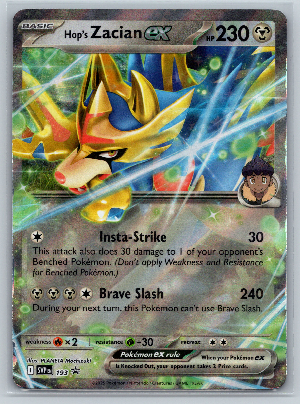 Hop's Zacian ex Pokemon TCG Scarlet & Violet Black Star Promo SVP-193