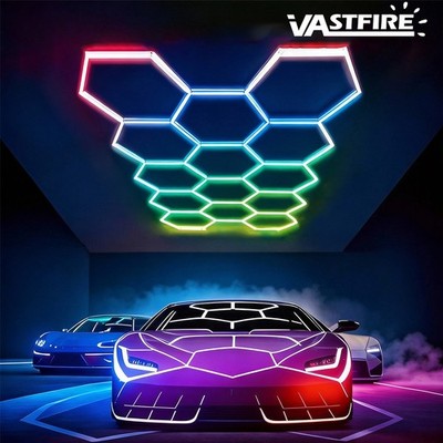 14 Grid RGB Hexagon led Garage Lights Dimmable Hex Lights DIY for Bar Party Club