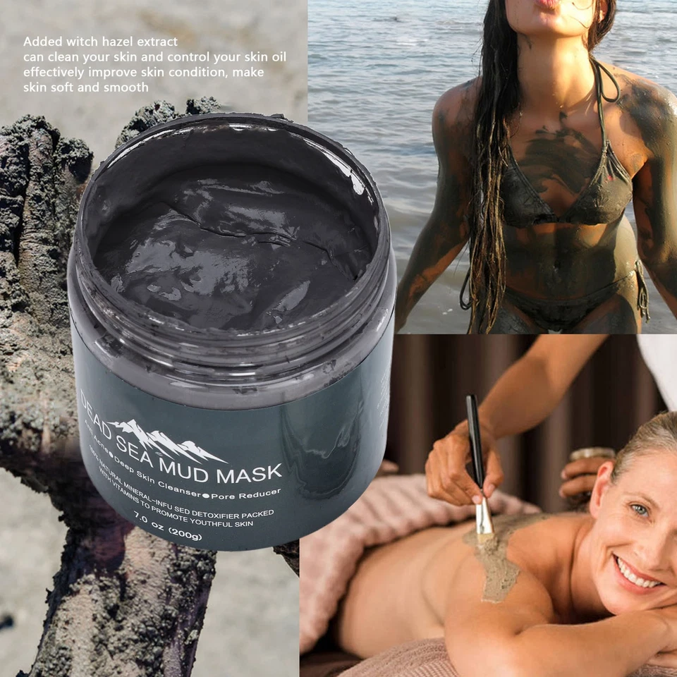 Dead Sea Mud Facial Mask Blackheads Acne Removing Deep Cleaning Hydrating For - Image 3 of 4