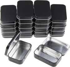 20 Pieces Rectangular Metal Empty Hinged Tins Containers Basic Necessities Home 