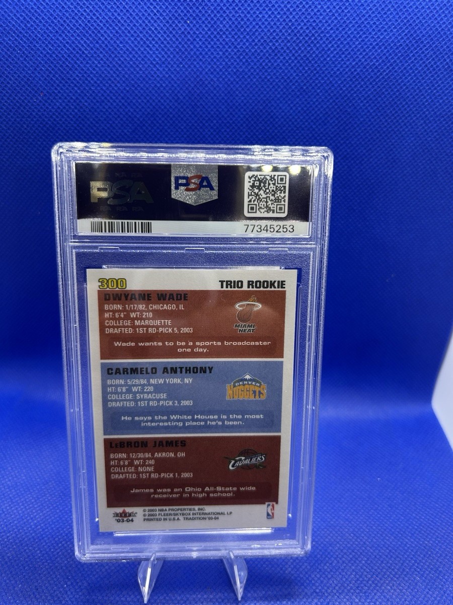 2003-04 Fleer Tradition Trio Rookie James/Anthony/Wade RC PSA 9