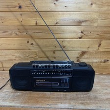 Vintage Magnavox Dual Deck Stereo Radio Cassette Recorder D8197 Tested Works 