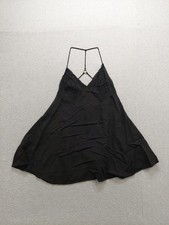 Sienna Women Slip Dress M Black 100% Polyester Scalloped Lace V Neck Summer Wear