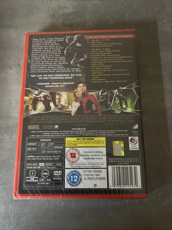 Spider-Man 3 Two Disc Special Edition New Sealed - Image 2 of 2