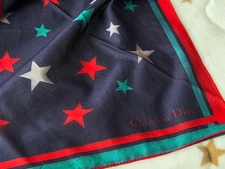 Authentic Christian Dior Vintage Star Scarf - 29.7 in Luxury Accessory