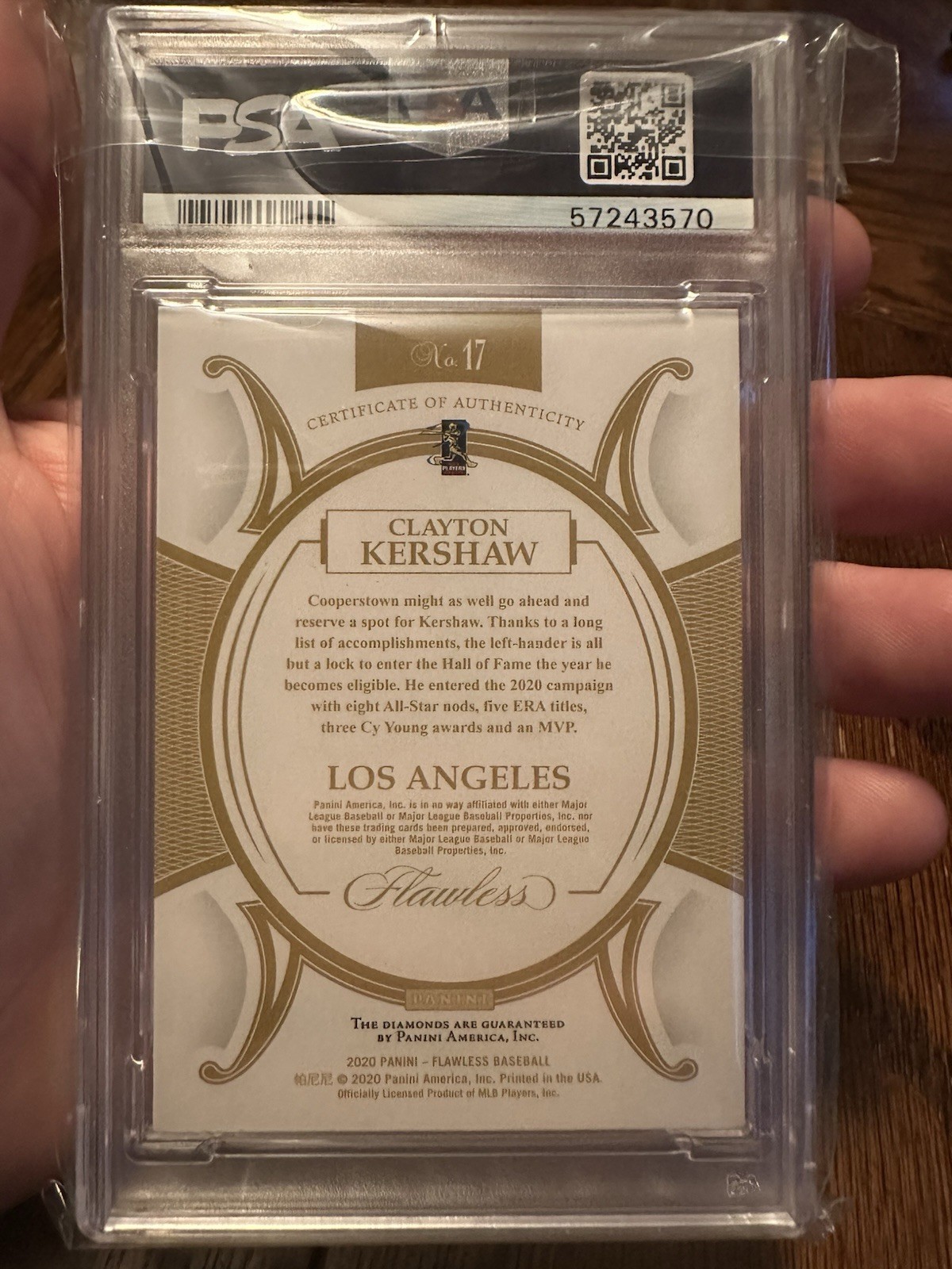 2020 Panini Flawless Clayton Kershaw Dual Diamonds 1/5 GEM MINT PSA 10 💎💎 view 2