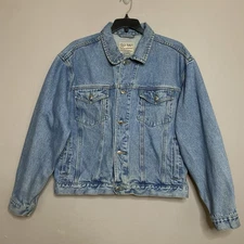 Vintage Old Navy Denim Jean Blue Trucker Jacket Classic Mens Size L Rare