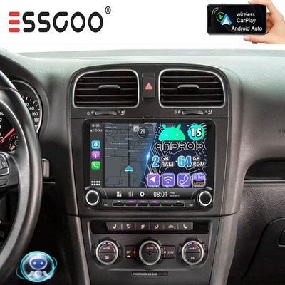 Apple Carplay Android15 Autoradio GPS Navi WiFi Für VW Golf V 5 6 Passat Polo 6R
