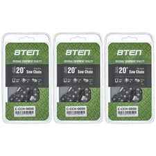 Semi Chisel Chainsaw Chain 20 Inch .050 3/8 72DL for Husqvarna Stihl 3 Pack