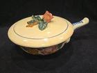 Vintage 1940s Red Wing Pottery Orleans 1 Qt Casserole W/Cover Stick Handle 8"