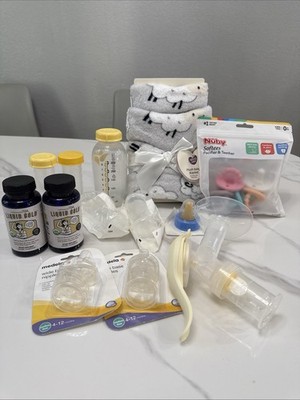 Medela Manual Breast Single Hand Pump + Nipple + Bottle + Legebdairy Milk *read*