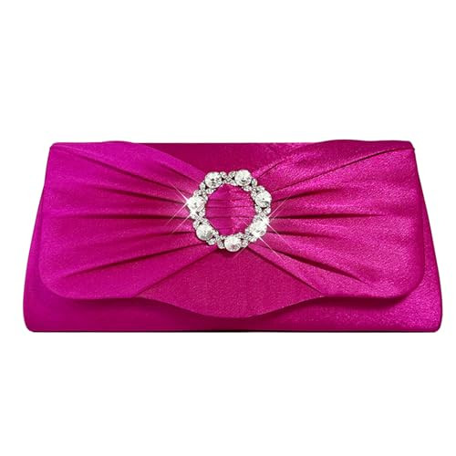 Womens Evening Bag Sparkly Bow Rhinestone Clutch Purses for Women Wedding Rose - Picture 1 of 7
