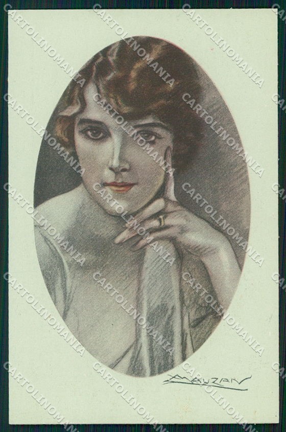Artista firmato Mauzan Glamour Fashion Lady serie 279-6 cartolina XP7669