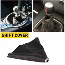 Shift Knob Shifter Boot Cover Gear Black Suede Red Stitch For Honda Us Eoa