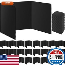 24Pack Black Desk Dividers Student Waterproof Plastic Privacy Folders