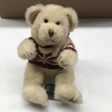 Russ Teddy Bear Plush Stuffed Animal Small 8" Cream Snowflake Sweater Toy
