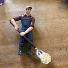 Schleich Farmer Figure 13451 Man with Pitchfork RARE RETIRED  Riding Stables