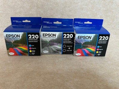 NIB Epson DURABrite Ultra 220 Ink,  2-4 Packs Color +Blk, 1-2 Pack Black EXPIRED
