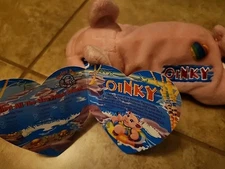 Vintage 1998 Lisa Frank Stuffins Oinky Bean Buddies Pink Rainbow 