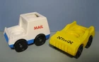 VTG FISHER PRICE Little People Mainstreet Village MAIL TRUCK/CAB TAXI CAR LOT