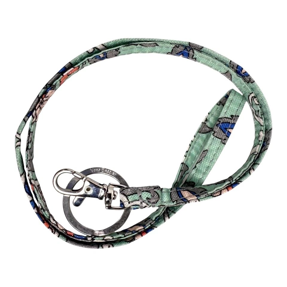 Vera Bradley Lanyard Green Paisley Ring Clip for Keys Zip ID Purse Tote Backpack - Image 4 of 4