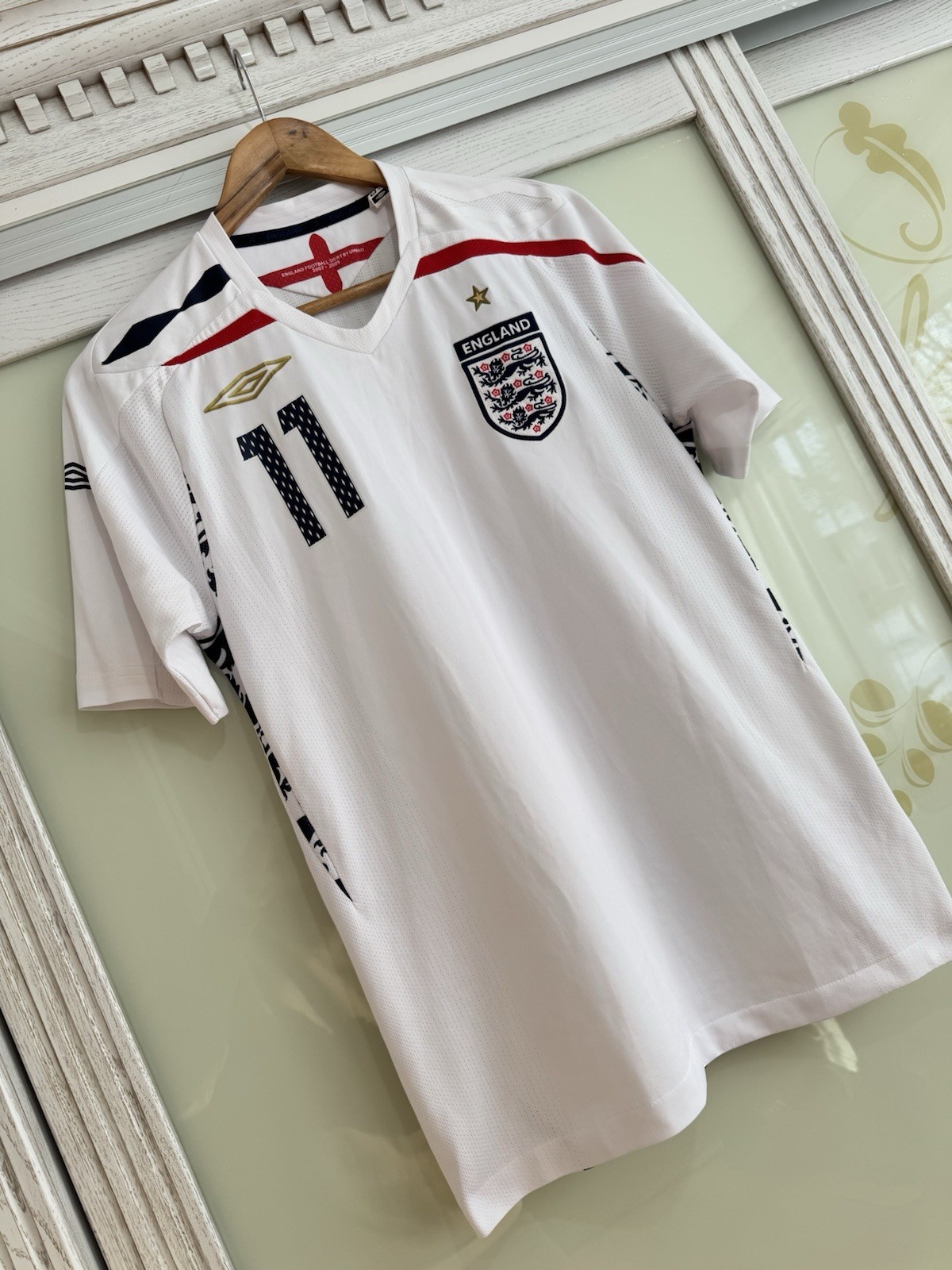 J.Cole England 2008-2009 Home Soccer Jersey Football Kit Shirt