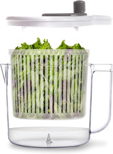 | Salad Spinner - 2.6 Qt | Small Manual Lettuce Spinner with Built-In Draining S