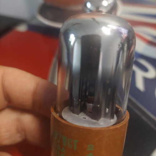 50er Jahre 2 x JAN-CHS 6SN7 WGT Sylvania, schwarze Platte, kurze Flasche Nos Feder Neu Top - Bild 3 von 5