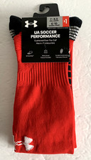 Under Armour Soccer Performance NEW Red with Black Socks Men 7-8.5 Women 6-10