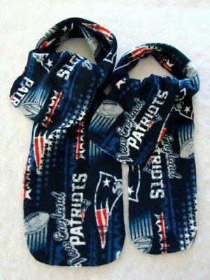 New NEW ENGLAND PATRIOTS NFL Football Stars Fleece Scarf Set Adult / Child Kid