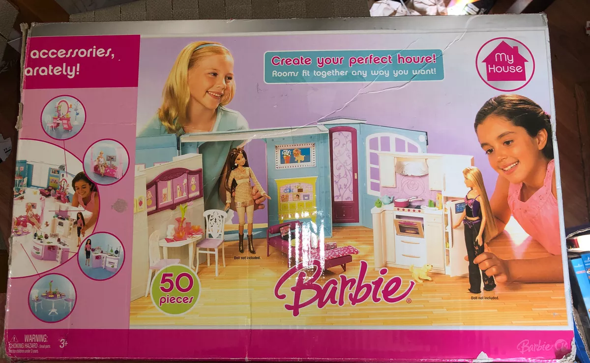 VINTAGE Mattel 2007 Folding BARBIE MY HOUSE Accessories dolls RETIRED