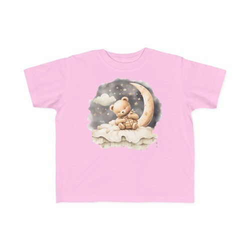 Teddy Bear With Crescent Moon Toddler's Fine Jersey Short Sleeve Tee - Picture 11 of 13