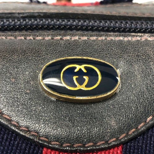 Gucci GG Supreme Sherry Boston Bag PVC Navy Authentic 13099 - Picture 7 of 24