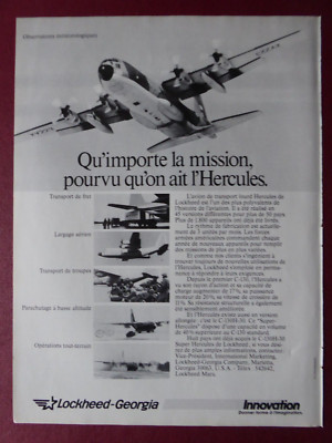 6/1987 PUB LOCKHEED C-130 HERCULES C-130H-30 ORIGINAL FRANZÖSISCHE ANZEIGE