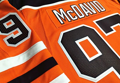 ORANGE-PRO-54 CONNOR McDAVID EDMONTON OILERS ADIDAS CLIMALITE