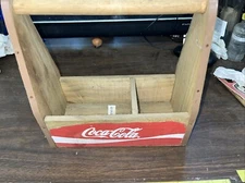Coca Cola Bottle Carrying Case Wooden Metal Trim Band Small Nails Replica 2012￼