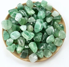 128 Pcs 0.4'' Polished Green Fluorite Crystal Glass Stones Healing Reiki Decor