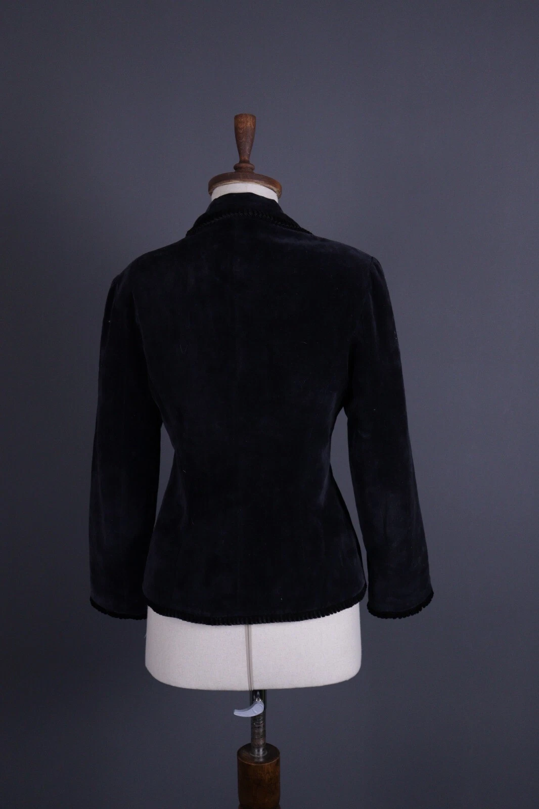 Giacca blazer Kenzo Jungle vintage nera velluto con bottoni taglia US 6