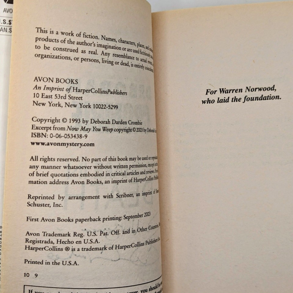 SIGNED Duncan Kincaid Gemma James Series 1 A Share in Death by Deborah Crombie 9780060534387 eBay