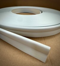 10m Roll - Flexible PVC 38mm White Vinyl Floor Capping Strip - Premium UK Made.